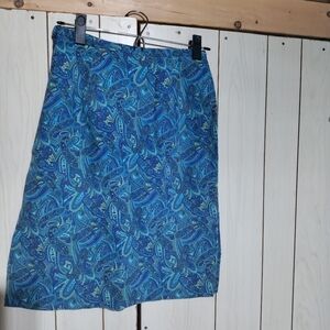 Paul Harris Design paisley print Cotton skirt. Two Slits. One On Either Side